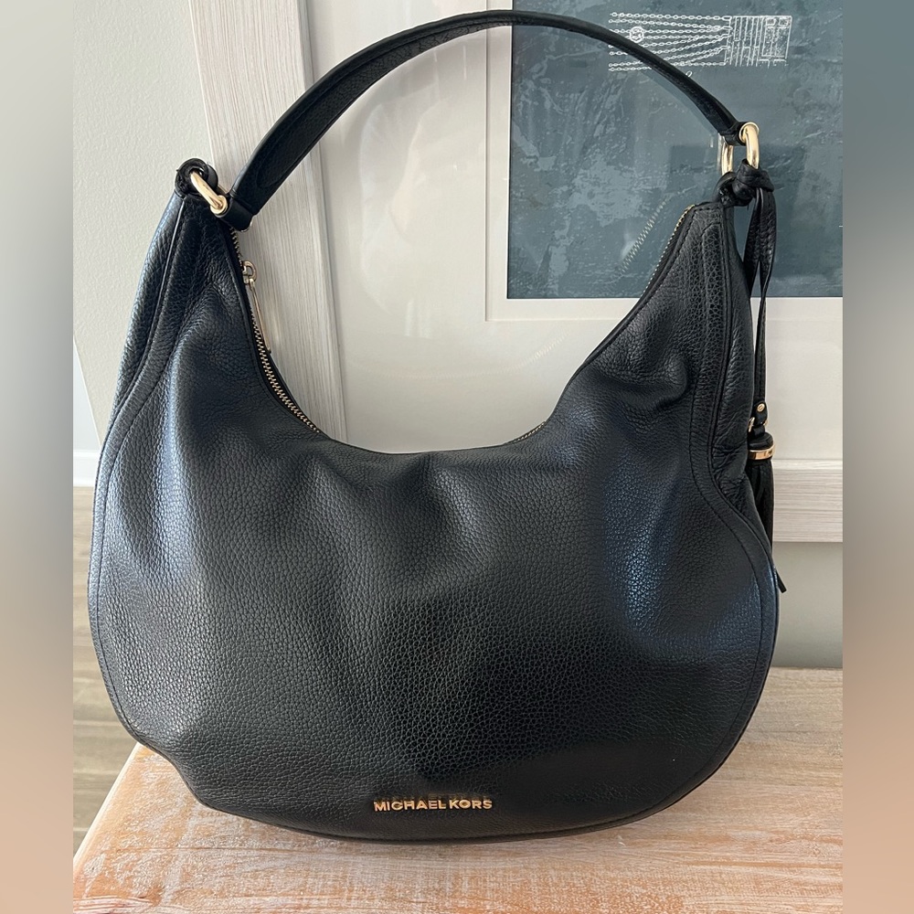 Michael Kors Black Leather Hobo Shoulder Bag - Like New